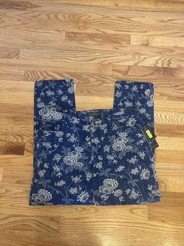 New $119. Lauren Jeans Co jeans size 12 floral modern straight leg - 第 24/24 張圖片