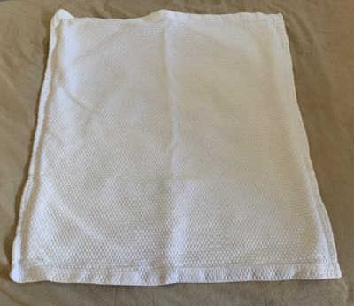 Set of Two Beautiful Sferra Fine Linens Euro Shams - Textured White Cotton