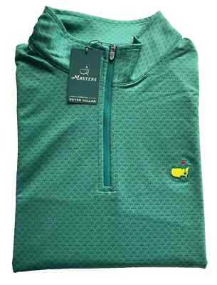 2026 Masters Peter Millar Medium M Green Leaderboard 1/4 Zip Golf