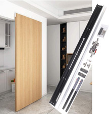 47" Concealed Sliding Barn Door Hardware and Track  Floating Wall Mount  Soft Clo