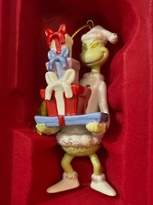 NEW Lenox 2022 GRINCH WITH ALL THE GIFTS Christmas Tree Ornament # 893725 - NIB