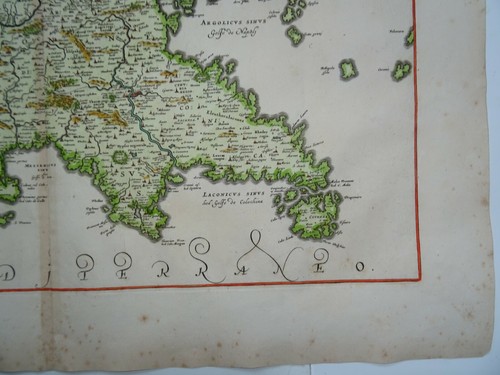 Antique Map of the Peloponnese by Johannes Jansson 1684 - Picture 5 of 9