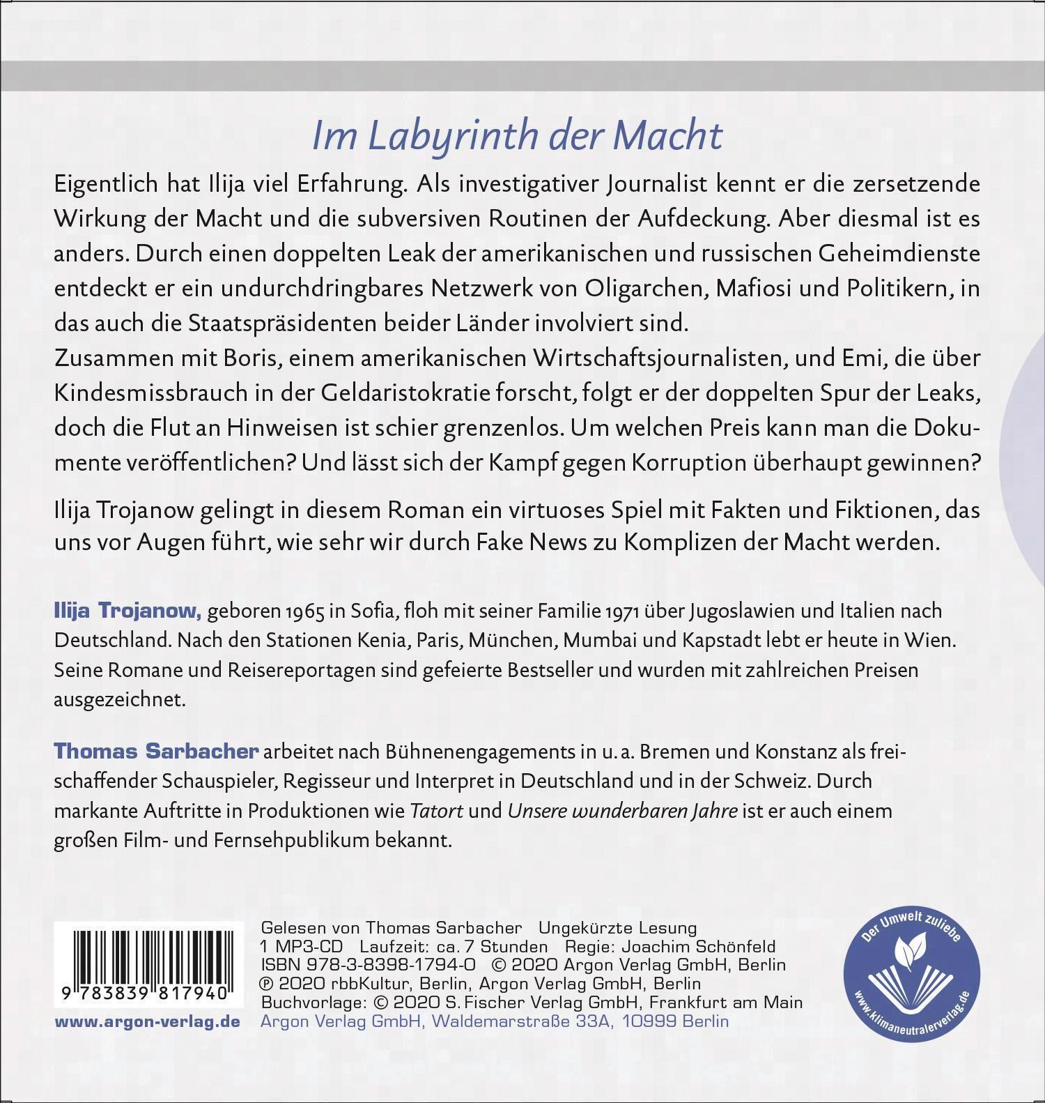 Thumbnail - Ilija Trojanow | Doppelte Spur | Mp3 | Deutsch (2020) | 2 | Argon