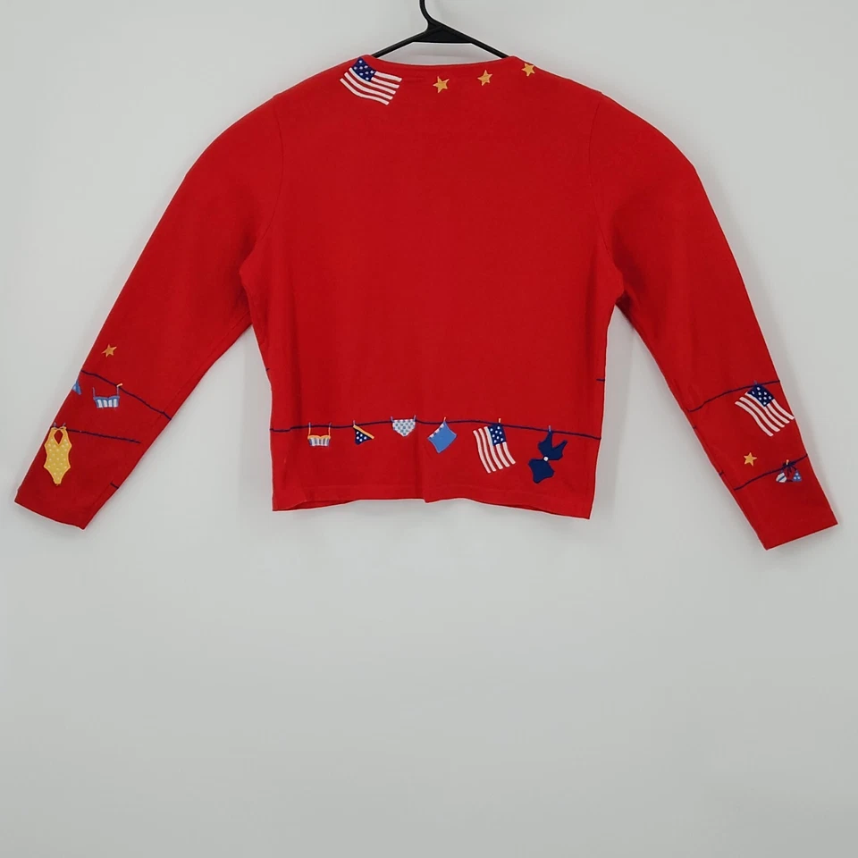 Michael Simon Lite Rojo Bandera de Estados Unidos Trajes de Baño Cárdigan Mujer Pequeño  Foto 4 de 4