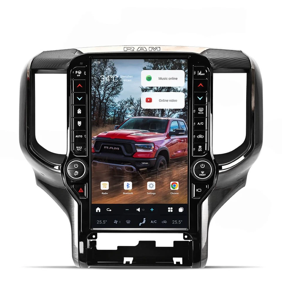 For Dodge Ram 1500 2500 2019-2022 Tesla Stereo GPS Touch Screen Head Unit 13.6" Foto 3 de 4