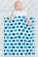 Sesame Street Fleece Baby Blanket, 30"x40", Simple Cookie Pattern