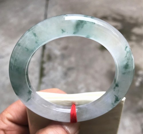 55.5mm Burma Natural Ice Green Jadeite Bracelet Emerald Jade Bracelet Bangle - Picture 2 of 18