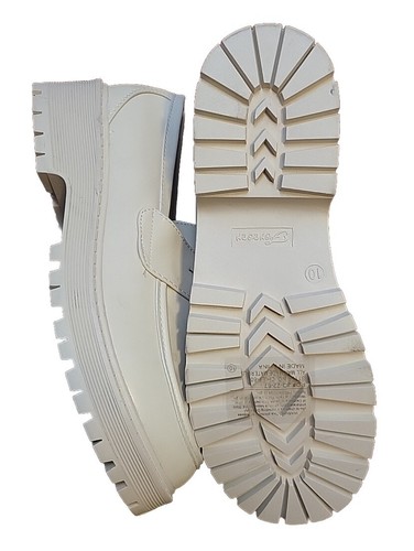 Forever Chunky Platforms Loafers Shoes Ladies S 10 Off White Faux Leather. NWT. - Picture 4 of 5