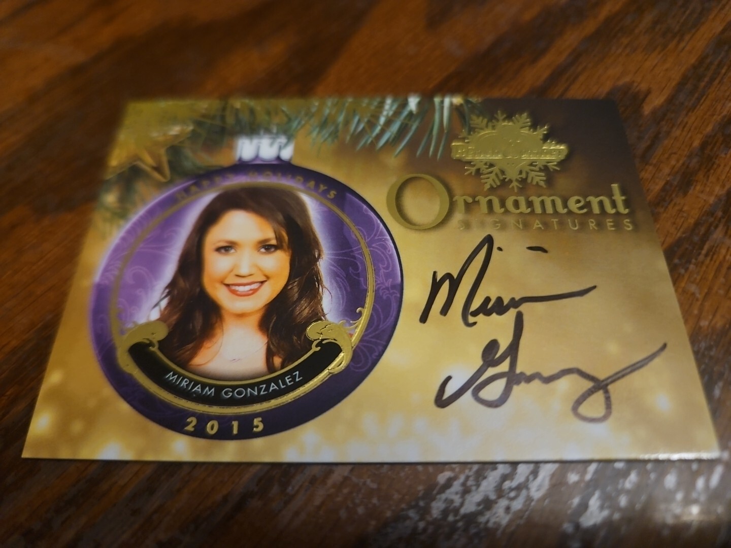 Benchwarmer 2015 Miriam Gonzalez Happy Holidays Ornament Signatures Auto Playboy