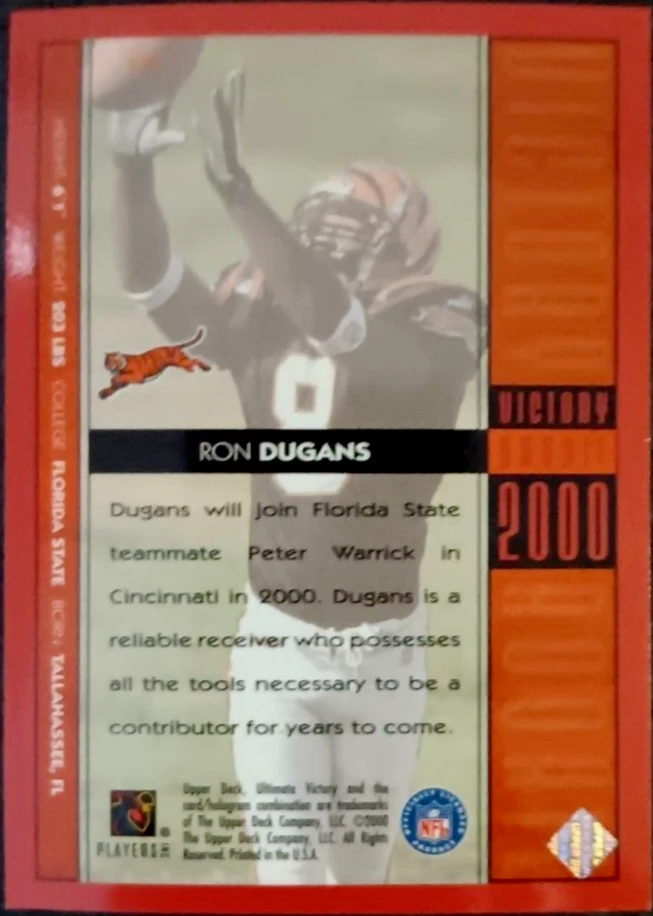 2000 Ron Dugans Ultimate Victory Rookie RC 0314/2000 #137-MT - Image 2 of 2