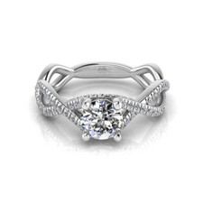 0.96 Ct Simulated Diamond Engagement Wedding Ring 14K Solid White Gold Size 8