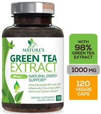 Green Tea Fat Burner 1000mg EGCG Extract Natural Weight Loss Supplement Capsules
