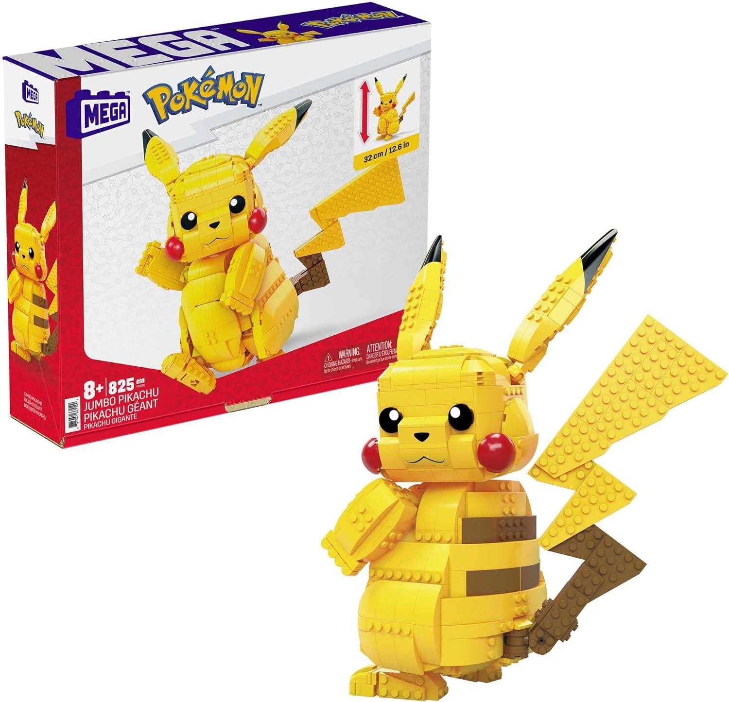 MEGA Pokémon - Pikachu Gigante da 30,5 cm, costruire, oltre 600 pezzi,...