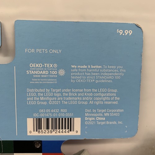 New Lego Target Exclusive Discontinued XS Pet Pajamas X-Small Clothes Cats Dogs - Picture 8 of 8