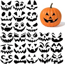 24 Pcs Halloween Pumpkin Face Stickers Jack-O-Lantern DIY Craft Party Supplies