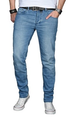 Herren Jeans Hose Basic Stretch Regular Slim Hellblau W34/L30 T428 R20-C