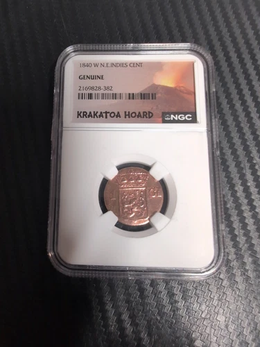 🌋 1840 W N.E. Indies Cent Krakatoa Hoard, NGC Certified (#392)
