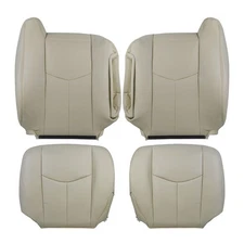 Driver Passenger Bottom &Top Seat Cover Tan For Chevy Suburban Leather 2003-2006