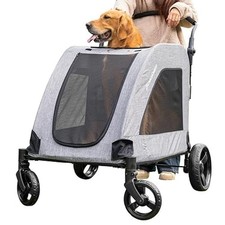 Extra-Large Pet Stroller Adjustable Handle Lightweight and Foldable