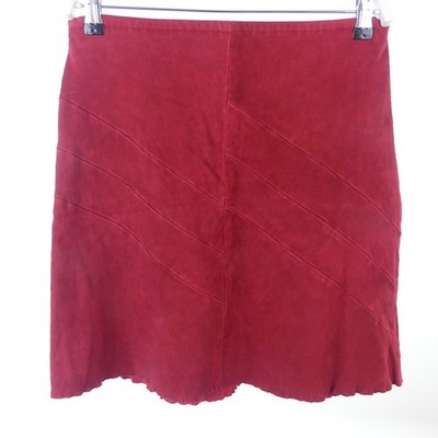 STOULS Rock Skirt Leder Leather Rot Gr. S 