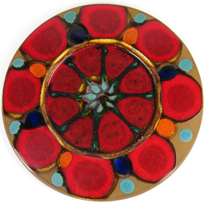 Handmade Vintage Ceramic Wall Plate Fat Lava 60s 70s Pottery Design West German