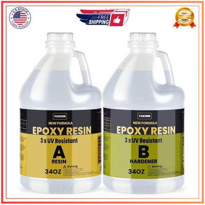 68oz 3×UV Resistant Resin Kit,Bubble Free, Crystal Clear Epoxy Resin for Coating