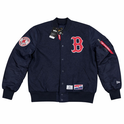 Boston Red Sox New Era Alpha Industries MA-1 Wool Varsity Bomber Jacket Large