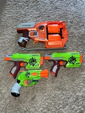 Lot of 4 NERF Guns Zombie FlipFury SideStrike DoubleStrike