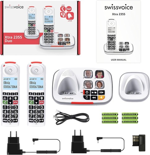 Swissvoice Combo DECT Xtra 2355 Duo - telefon bezprzewodowy dla seniorów - Zdjęcie 7 z 7