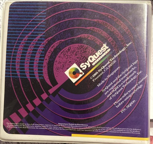 Cartouche disque dur amovible SYQUEST TECHNOLOGY 88 Mo 5,25 - Photo 2/4