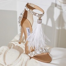 New Jimmy Choo Viola 110 Crystal Sandals Ostr...