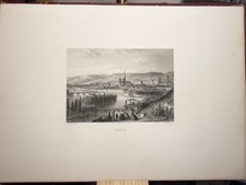 Rouen Ansicht 1867 Stahlstich Frankreich Kunst Grafik Architektur Rarität