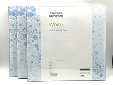 3 NEW PACKS Creative Memories 12 x 12 White Scrapbook Pages Refill 15 Sheets