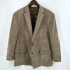 Ralph Lauren Tan Corduroy Sport Coat Blazer 50R Paisley Lined Notch Lapel