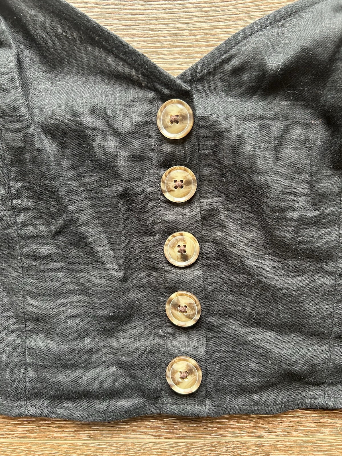 Express Black Button Front Snapped Back Crop Cami… - image 2