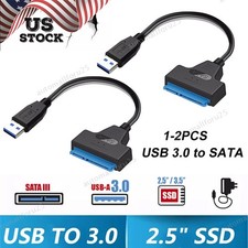 1/2PCS SATA to USB 3.0 hard drive cable converter adapter Data cable 2.5"SSD US