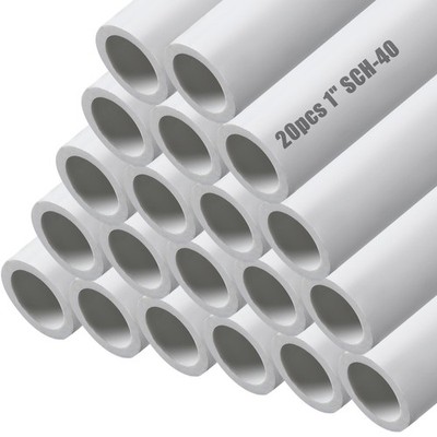 Sasylvia 20 Pcs White PVC Pipe DIY Projects Sch40 Furniture Grade for Home, G...
