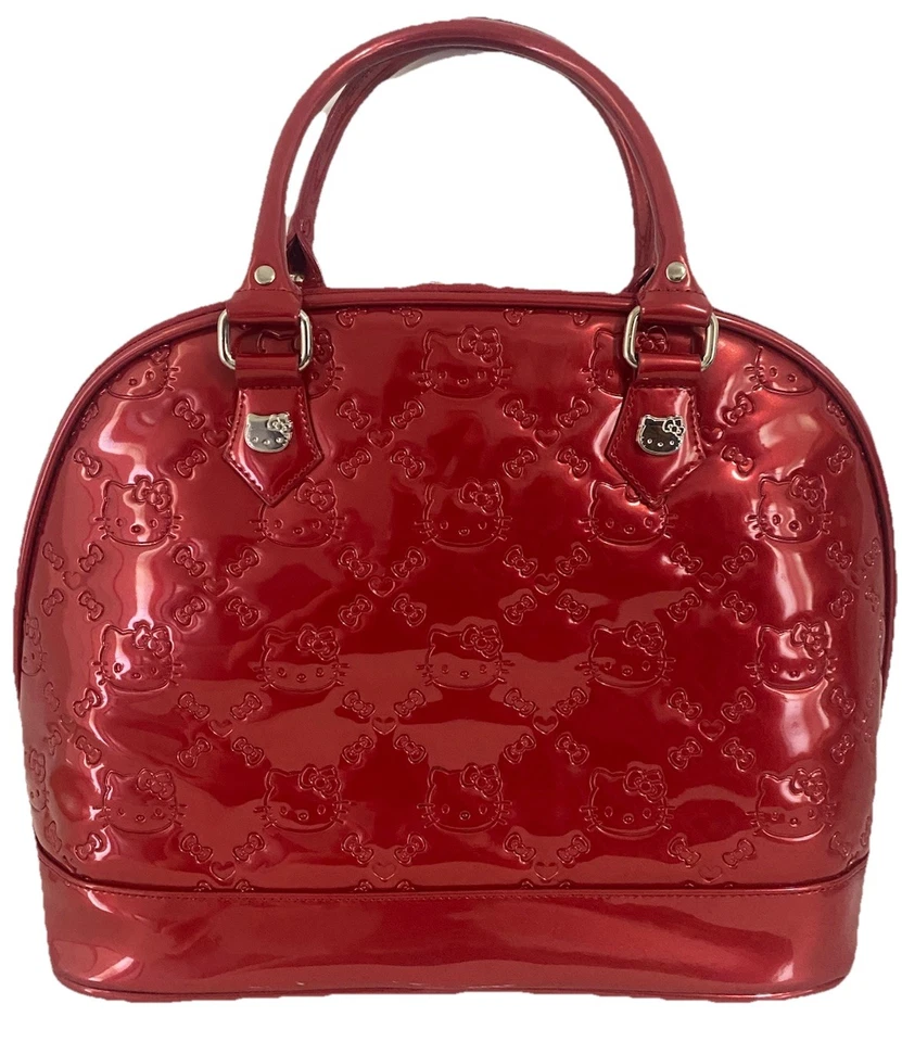 Loungefly x Hello Kitty Red Patent Dome Tote Handbag Purse Large - Image 2 of 4