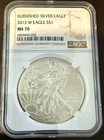 2013 W BURNISHED SILVER EAGLE NGC MS70 CLASSIC BROWN LABEL