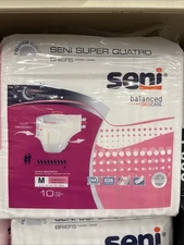 Medium Seni Incontinence Brief Breathable / Overnight S-ME10-BQ1 Severe 10 Ct