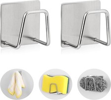 2-Pack Stainless Steel Sponge Holder for Kitchen Sink - Rustproof Brushed SUS304