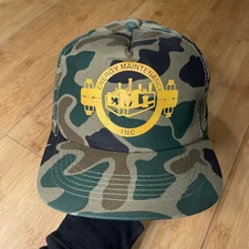 Rare VTG YOUNGAN 90s EMI Energy Maintenance INC Camo Hunt Trucker Snapback Hat
