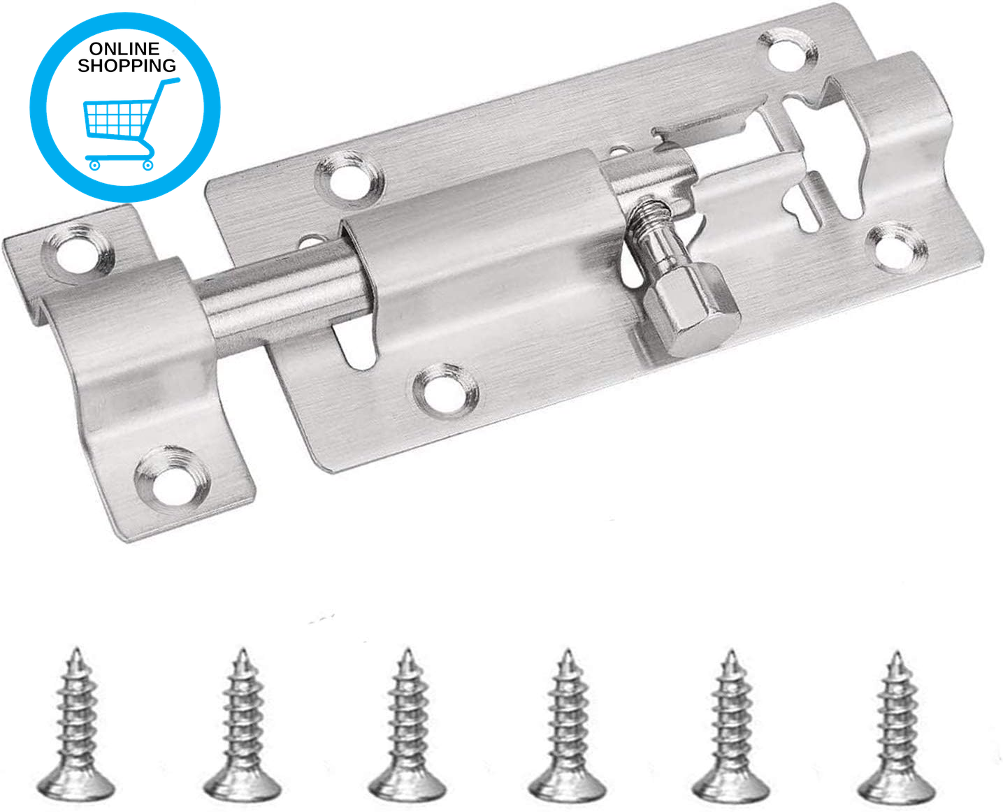 Sliding Door Bolt Barrel Latch Lock for Window Furniture Toilet Bathroom Pet Gat