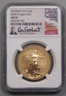 BURNISHED 2020-w $50 GOLD American Eagle. NGC MS70.  DON EVERHARD Signed. 1 oz..