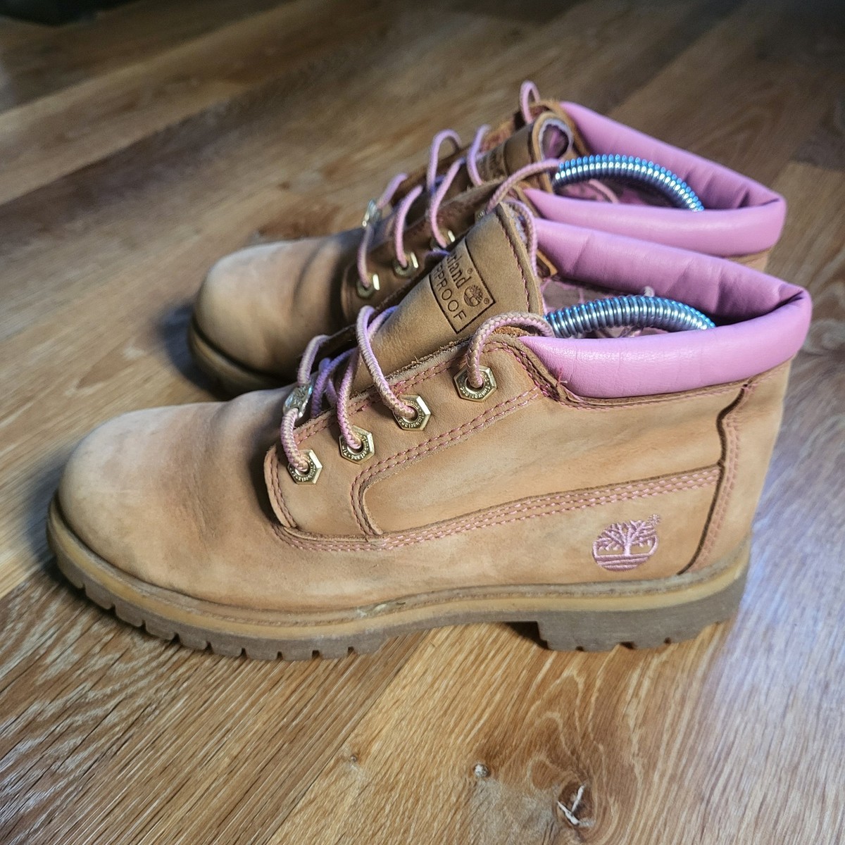 Timberland Ankle Boots Wheat Tan Womens UK Waterproof Pink