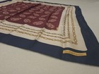 Elegant "Cartier" Paris - Silk Scarf - Double C Logo & Chain Print - Burgundy — photo 2