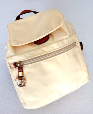 BRIC'S CASUAL RUCKSACK STOFF GELB KORDELTRÄGER UND GOLDENER ANHÄNGER NEU