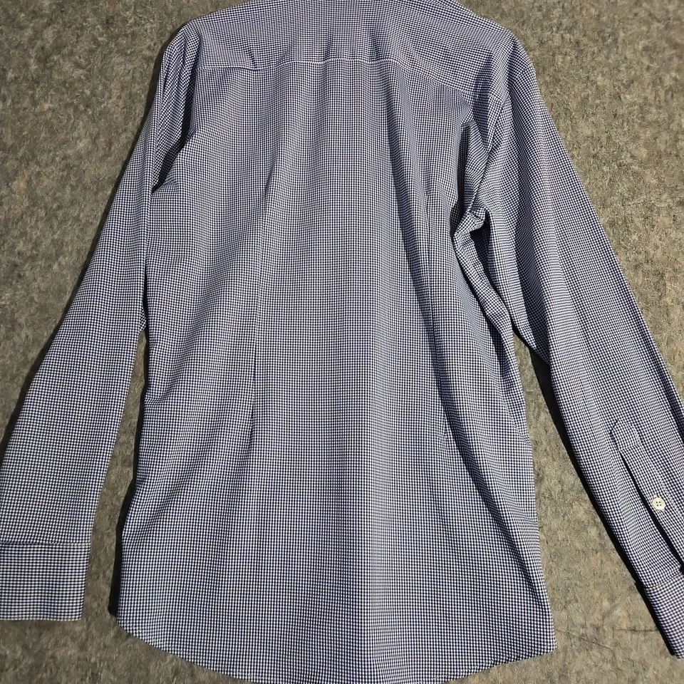 Camisa Mizzen + Principal Para Hombres Spinnaker Guinga Abotonada Azul Ajuste Grande Preparación Foto 3 de 4