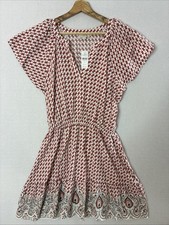 NWT LOFT Outlet Women’s Rose Floral V-Neck Midi 100% Rayon Dress Medium MSRP $85