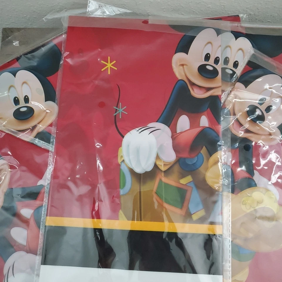 Conjunto de 6 toalhas de mesa de plástico para festa de aniversário do Mickey Mouse Disney - Imagem 2 de 4